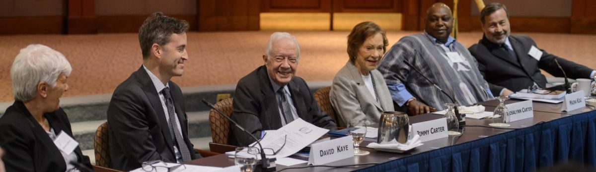 January 14, 2016. Atlanta, GA. President Jimmy Carter speaking at the Human Rights Election Standards Workshop at the Carter Center in Atlanta. Photo by Michael A. Schwarz/The Carter Center